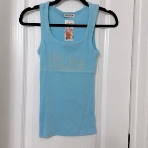 New York City baby blue tank top size L
